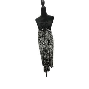 Raviya Strapless Tube Maxi Dress Beach Swim Cover-Up Geometric Print‎ Size L